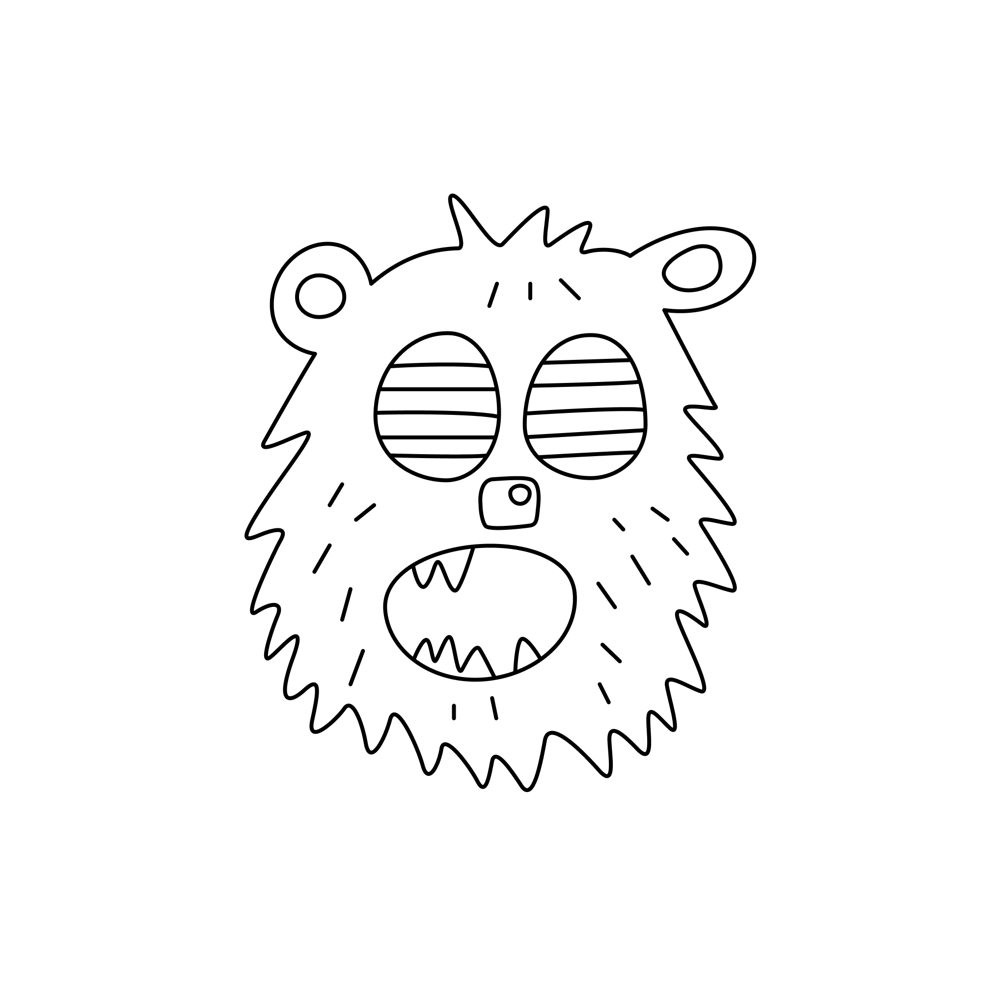 Pompom Bear_outlined